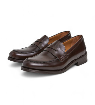 Hackett London Jame Mirrow Leren Loafers bruin