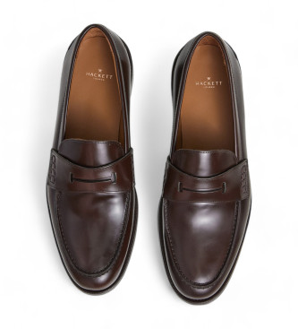 Hackett London Jame Mirrow Lder Loafers brun