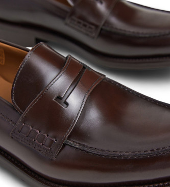 Hackett London Jame Mirrow Leather Loafers brown