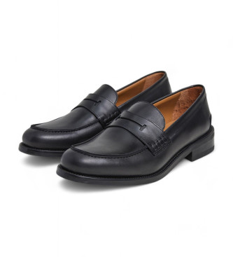 Hackett London Jame Sign Leather Moccasins black