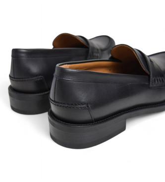 Hackett London Jame Sign Leather Moccasins black