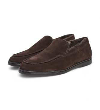 Hackett London Martin Signafur Leather Moccasins brown