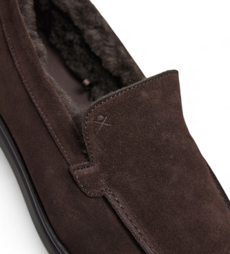 Hackett London Martin Signafur Leather Moccasins brown