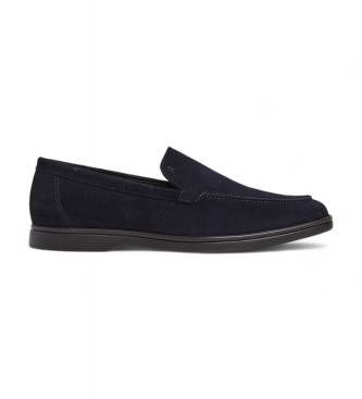 Hackett London Mocassins de couro Martin Signature azul-marinho