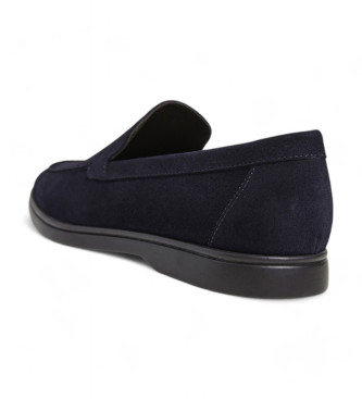 Hackett London Mocassins de couro Martin Signature azul-marinho