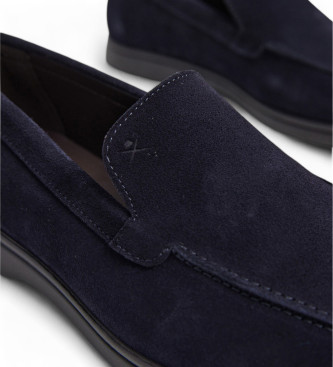 Hackett London Martin Signature Leather Loafers navy