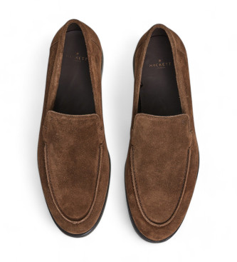 Hackett London Martin Signature Loafers i lder, brun