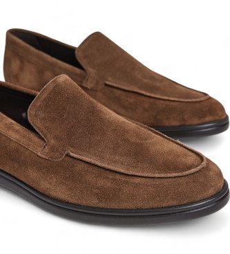 Hackett London Mocassins em pele Martin Signature castanho