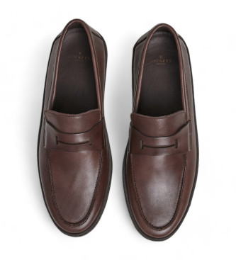 Hackett London Peter Origin Mocassins em pele castanha