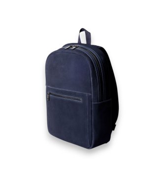 Hackett London Rucksack aus Leder Suede Backpack, marineblau
