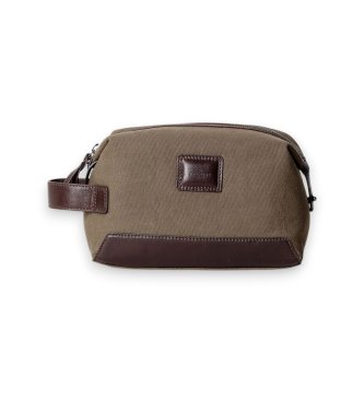 Hackett London Neceser Barton Waxed verde oliva