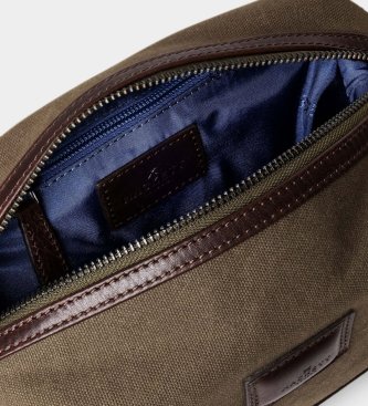 Hackett London Neceser Barton Waxed verde oliva