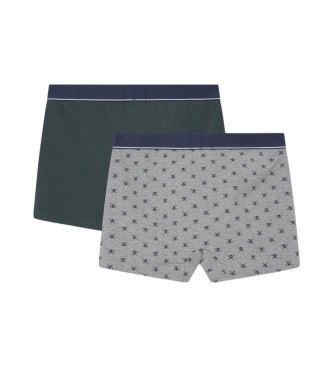 Hackett London Pack 2 Boxer Icon Tk gris, vert