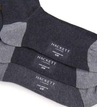 Hackett London 3 paar grijze Harry sokken