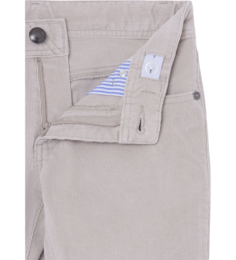 Hackett London Broek 5 Pocket Koorden beige