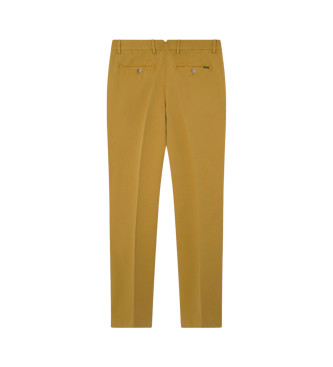 Hackett London Spodnie Kensington Slim Chino w kolorze żółtym