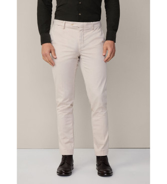 Hackett London Spodnie Kensington Slim Chino w kolorze beżowym