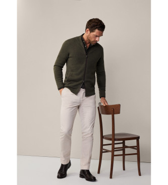 Hackett London Spodnie Kensington Slim Chino w kolorze beżowym