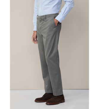 Hackett London Spodnie Sanderson Classic Chino w kolorze zielono-szarym