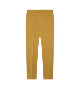 Hackett London Spodnie chino Sanderson Classic Fit Żółte