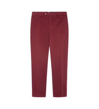 Hackett London Maroon Klassiek Pasvorm Sanderson Chino Broek