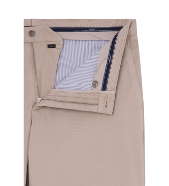 Hackett London Gestructureerde beige chino broek