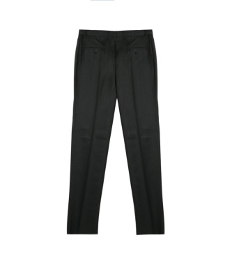 Hackett London Wełniane spodnie Classic Fit niebiesko-szare 