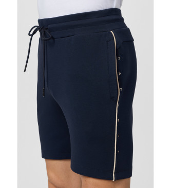Hackett London Pantal�n corto de felpa con logo marino