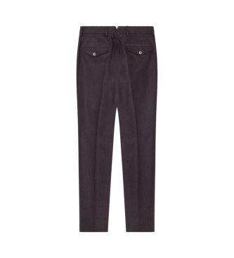 Hackett London Pantaln en tejido elstico con lana y cashmere    Flannel Pow marrn