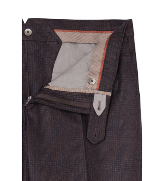 Hackett London Pantaln en tejido elstico con lana y cashmere    Flannel Pow marrn