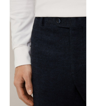 Hackett London Pantaloni a spina di pesce blu scuro