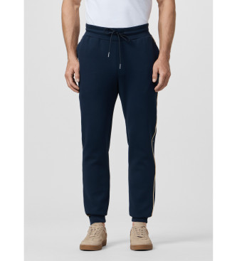 Hackett London Polarowe spodnie joggery z granatowym logo