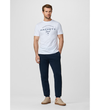 Hackett London Polarowe spodnie joggery z granatowym logo