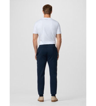 Hackett London Polarowe spodnie joggery z granatowym logo