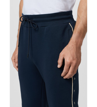 Hackett London Polarowe spodnie joggery z granatowym logo