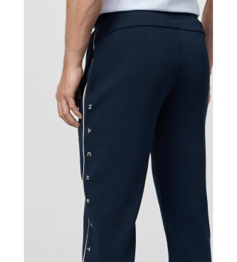 Hackett London Polarowe spodnie joggery z granatowym logo