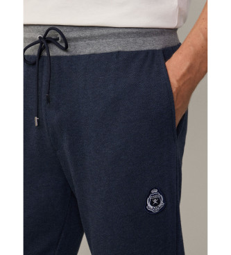 Hackett London Spodnie joggery Heritage Hb Jacq granatowe