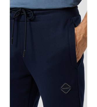 Hackett London Pantalone jogger in felpa con logo luxe blu marino