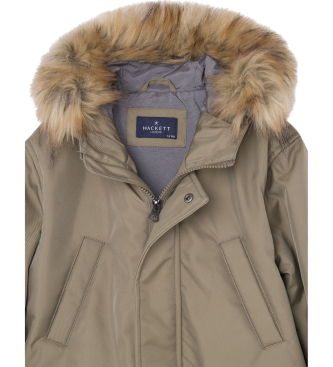 Hackett London Parka podstawowa zielona