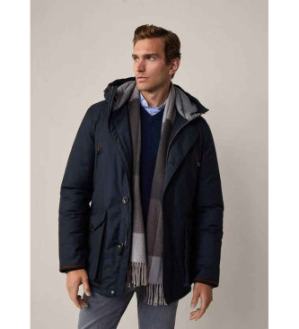 Hackett London Parka tinta unita blu scuro