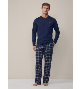 Hackett London Pigiama di flanella blu scuro