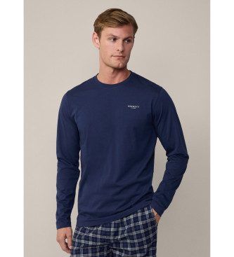 Hackett London Pigiama di flanella blu scuro