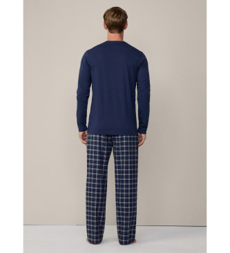 Hackett London Pigiama di flanella blu scuro