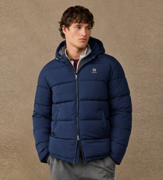 Hackett London Blaue gesteppte Daunenjacke