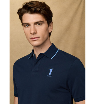 Hackett London Polo con n�mero fit cl�sico marino
