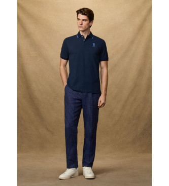 Hackett London Polo con n�mero fit cl�sico marino