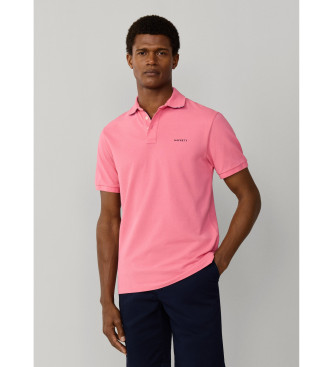 Hackett London P�lo com corte de praia de ajuste cl�ssico cor-de-rosa
