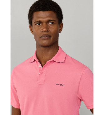 Hackett London P�lo com corte de praia de ajuste cl�ssico cor-de-rosa