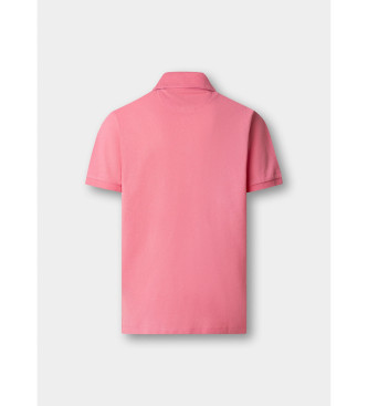 Hackett London P�lo com corte de praia de ajuste cl�ssico cor-de-rosa