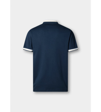 Hackett London Camisa p�lo cl�ssica de gola azul-marinho com corte Club fit